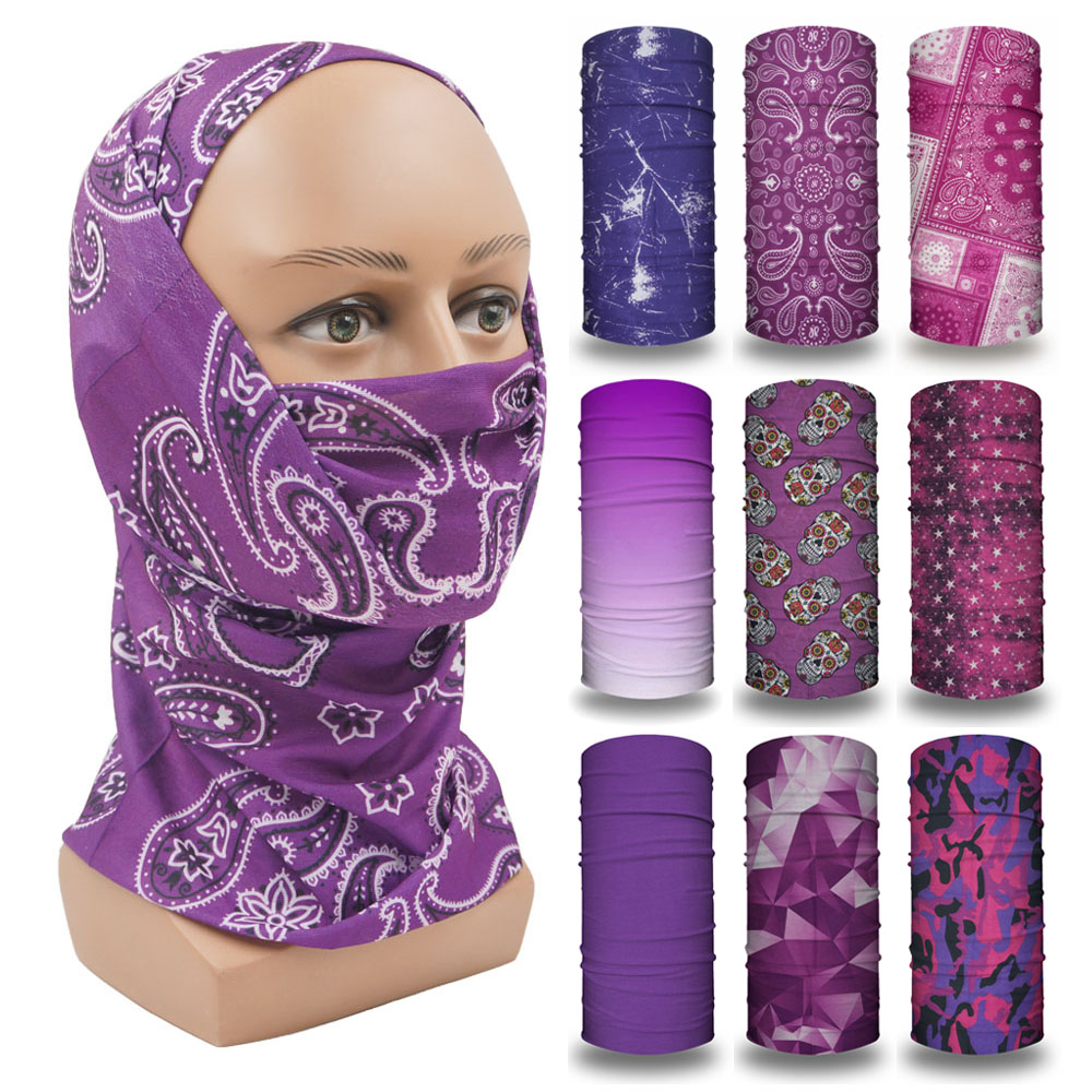 Cycling Gear Man - Purple Balaclava Women Running Camping Headband
