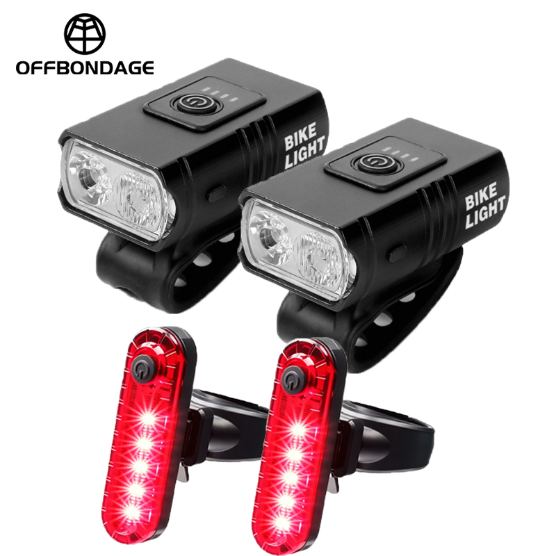 Bike Light Front Rear LED USB  - Cycling Gear Charging Station 评论和价格