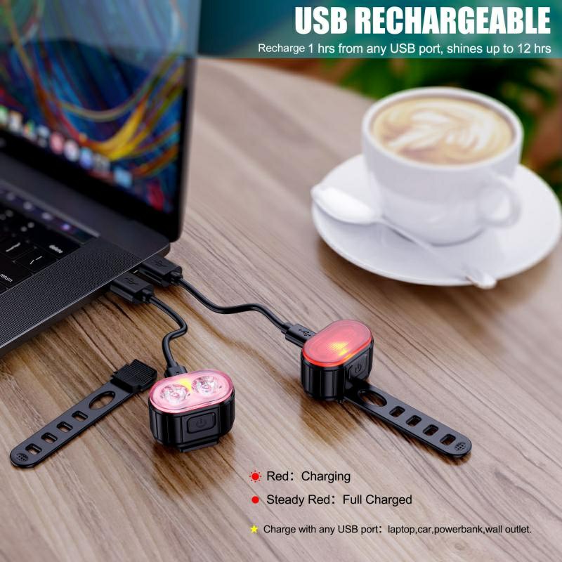 Bike Lights LED USB Rechargeab - Cycling Gear Charging Station 评论和价格