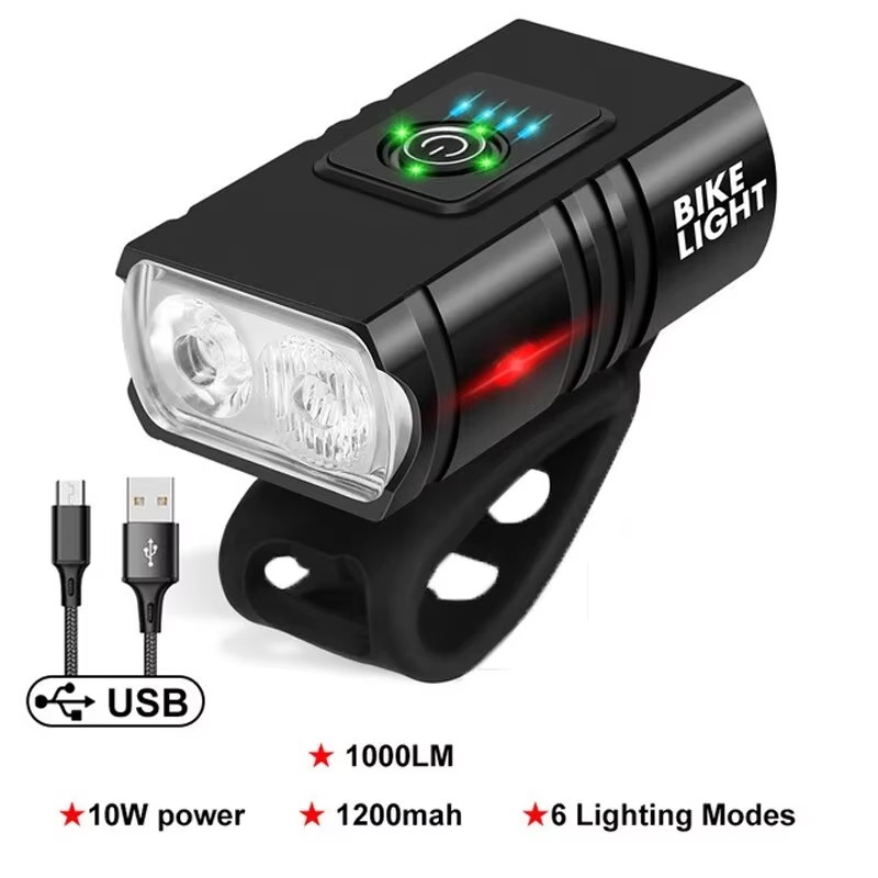Bicycle LED Headlight T6S, USB - Cycling Gear Charging Station 评论和价格