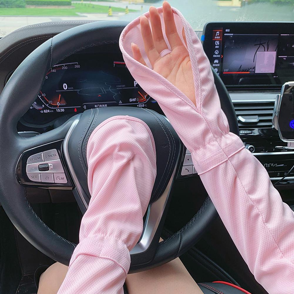 Solid Color Large Ice Silk Glo - Cycling Gloves 评论和价格