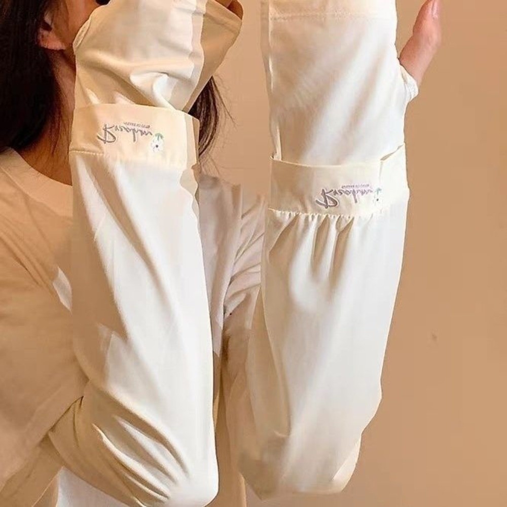 Flower Embroidered Long Ice Si - Cycling Gloves 评论和价格