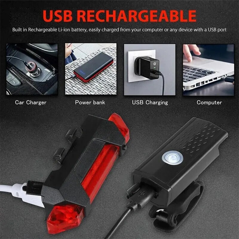 MTB Bike Front Lights USB LED  - Cycling Gear Charging Station 评论和价格