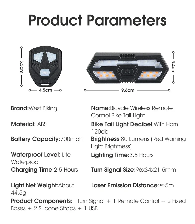 Bike Turn Signal Tail Light LE - Cycling Gear Charging Station 评论和价格