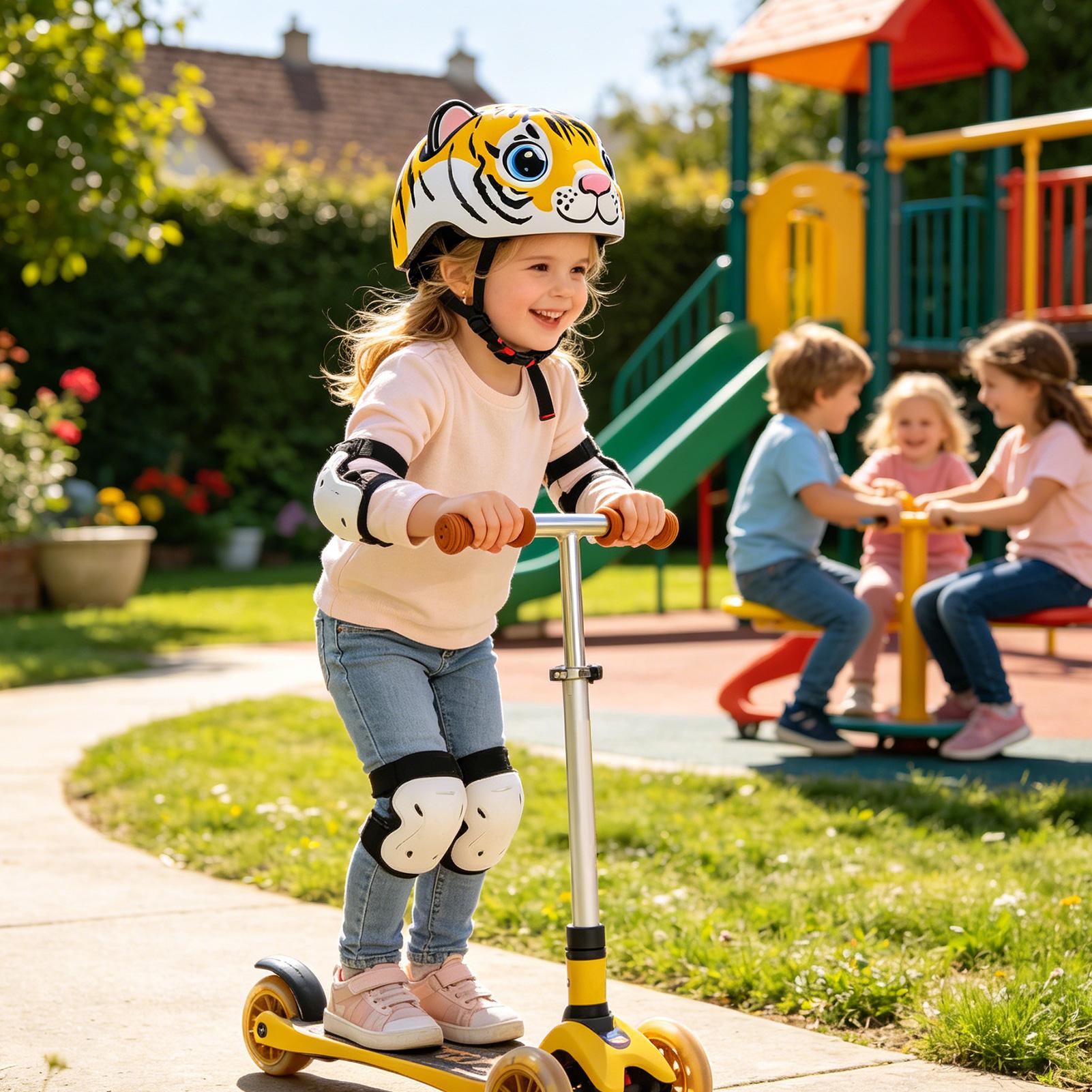 Kids Helmet Tiger Pattern Adju - Cycling Gear For Commuting 评论和价格