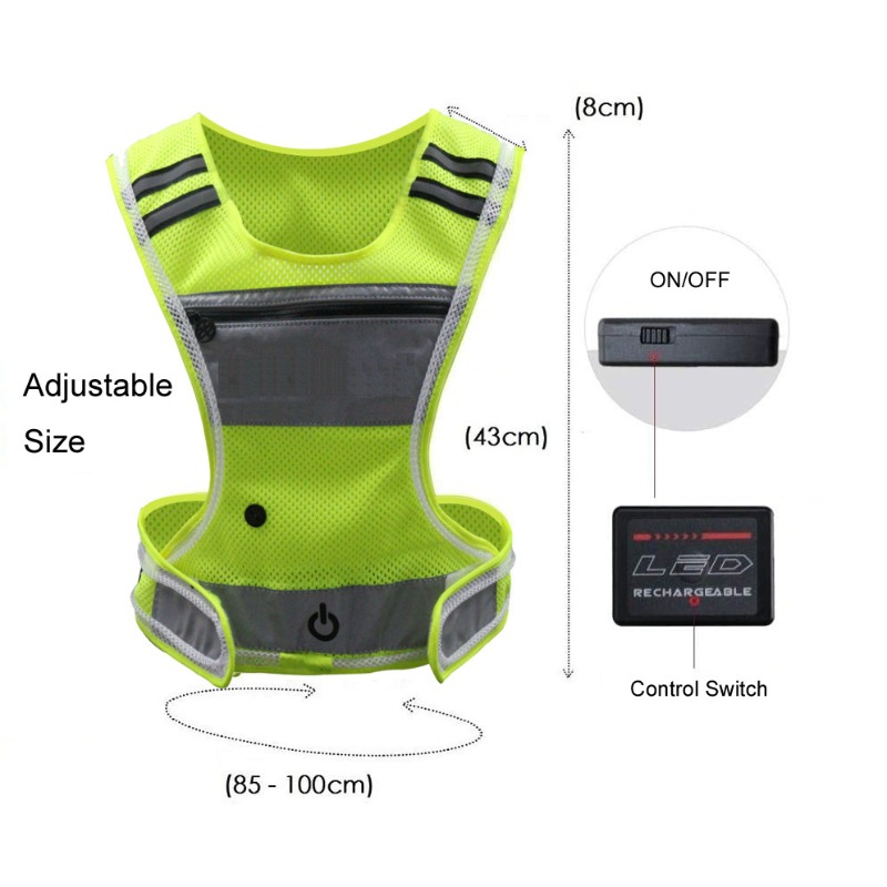 LED Light Up Sportswear Mesh F - Cycling Visibility Gear 评论和价格