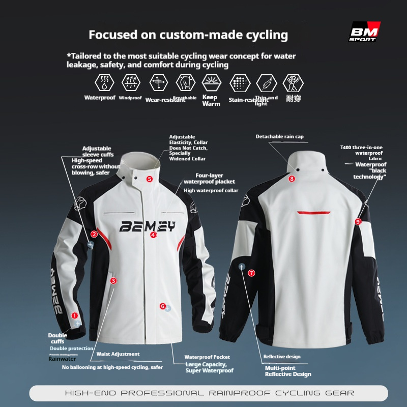 Motorcycle Raincoat for Men, T - Cycling Gear Man 评论和价格