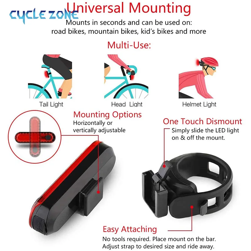 Bike Tail Light USB Rechargeab - Cycling Gear Charging Station 评论和价格
